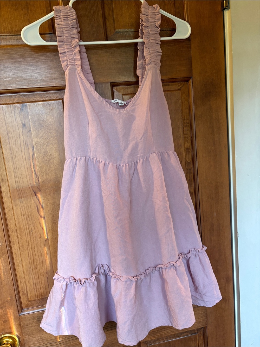 Blu Pepper Girls Ruffle Strap Dress in Dusty Rose